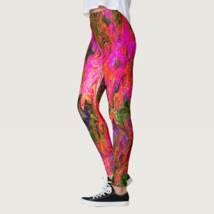 Squiggly psychedelic black light fun....... leggings