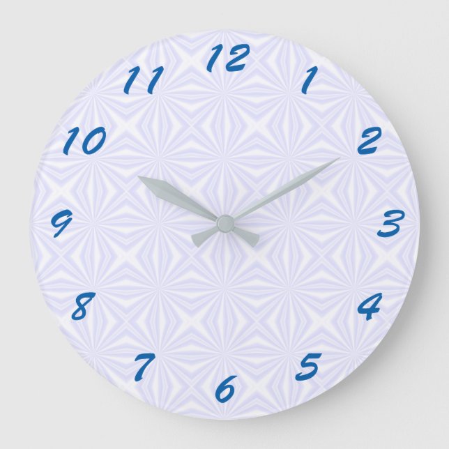 Squiggly Squares of White Large Clock (Front)