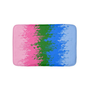 Squiggly Trippy Abstract Omniromantic Pride Flag Bath Mat