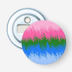 Squiggly Trippy Abstract Omniromantic Pride Flag Bottle Opener