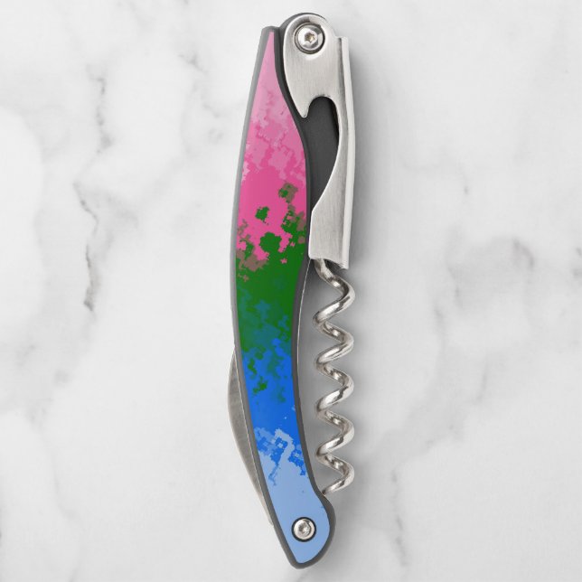Squiggly Trippy Abstract Omniromantic Pride Flag Corkscrew (Back)