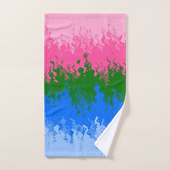 Squiggly Trippy Abstract Omniromantic Pride Flag Hand Towel (Hand Towel)