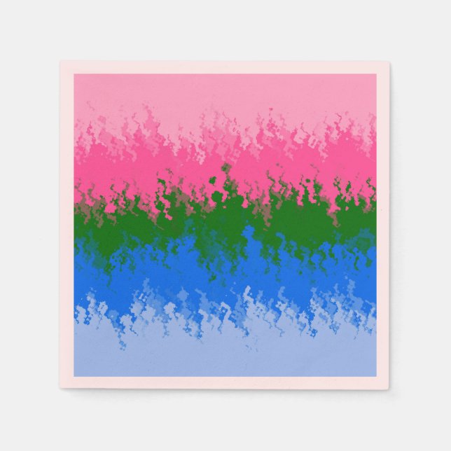 Squiggly Trippy Abstract Omniromantic Pride Flag Napkin (Front)