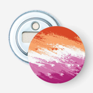 Squiggly Trippy Groovy Abstract Lesbian Pride Flag Bottle Opener