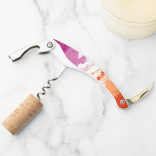 Squiggly Trippy Groovy Abstract Lesbian Pride Flag Corkscrew