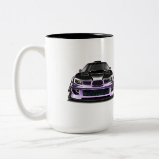 squint eye purple hand drawn art  Two-Tone coffee mug