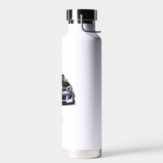 squint eye purple hand drawn art  water bottle