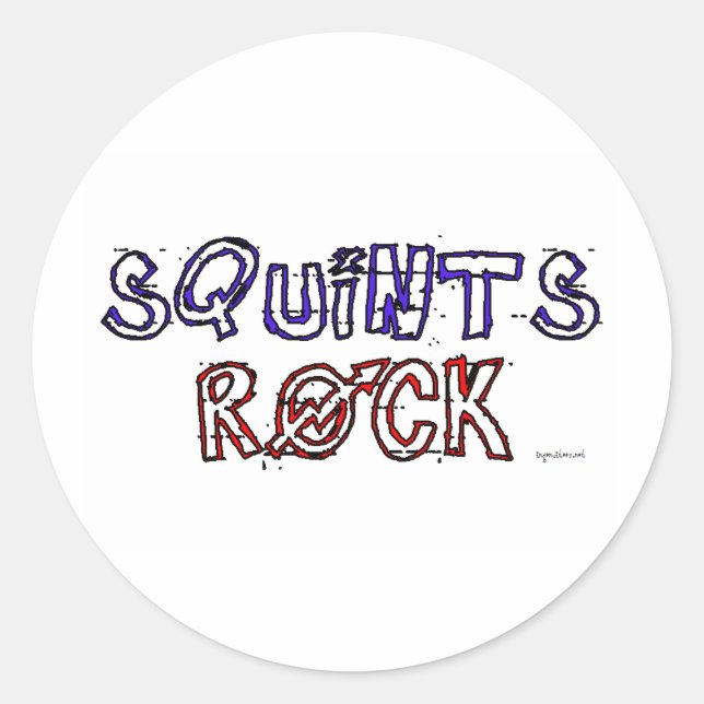Squints Rock! Classic Round Sticker (Front)