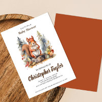 Squirel baby shower invitations