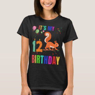 Squirrel 12th Birthday Squirrels Animal Graphi T-Shirt