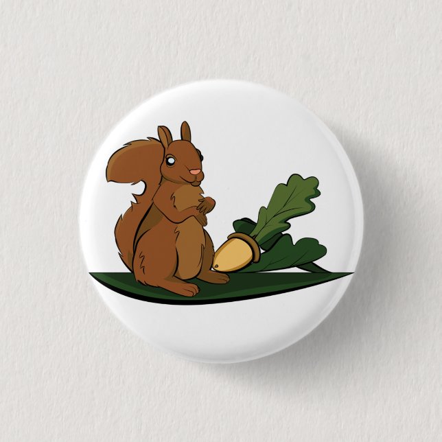 Squirrel 1 Inch Round Button (Front)