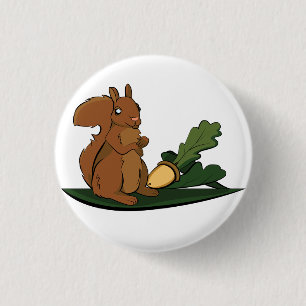 Squirrel 1 Inch Round Button