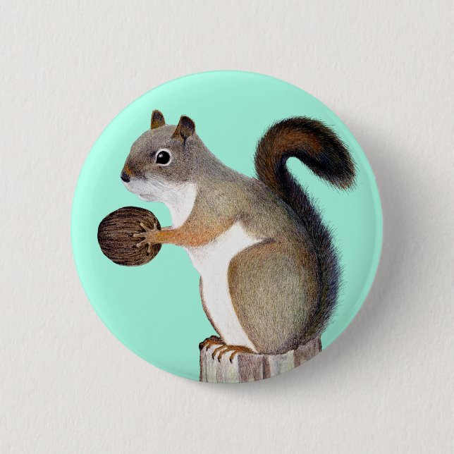 Squirrel 2 Inch Round Button (Front)