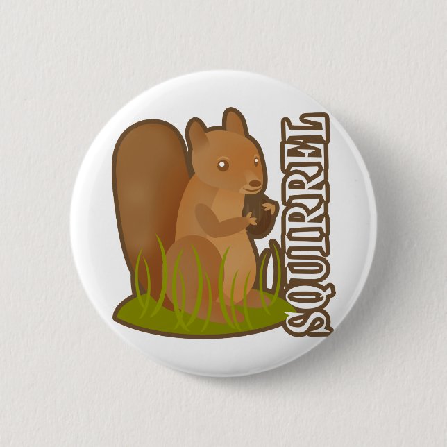 Squirrel 2 Inch Round Button (Front)