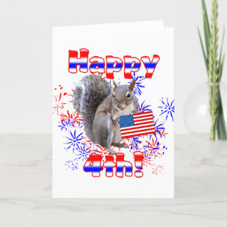 Squirrel 4th of July Card