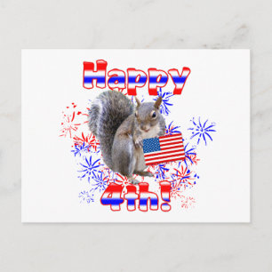 Squirrel 4th of July Postcard