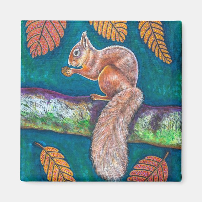 Squirrel - Acorn Harvest Magnet (Front)