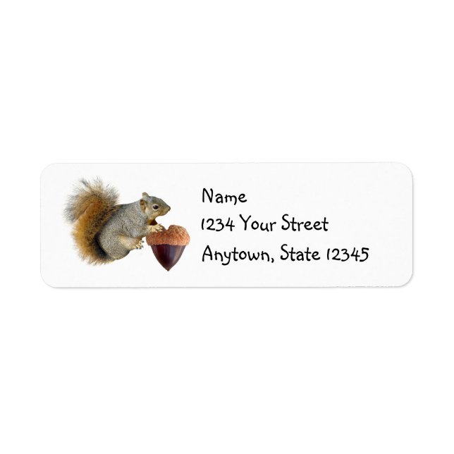 Squirrel Acorn Heart Address Labels (Front)