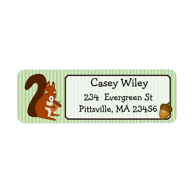 Squirrel and Acorn Return Address Label (Front)