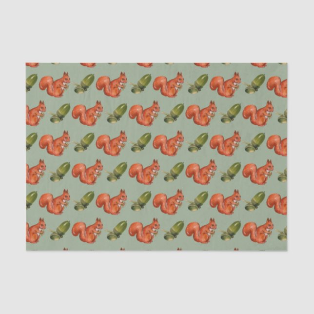 Squirrel and Acorn Tissue Paper (Front)
