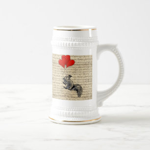 Squirrel and heart balloons beer stein