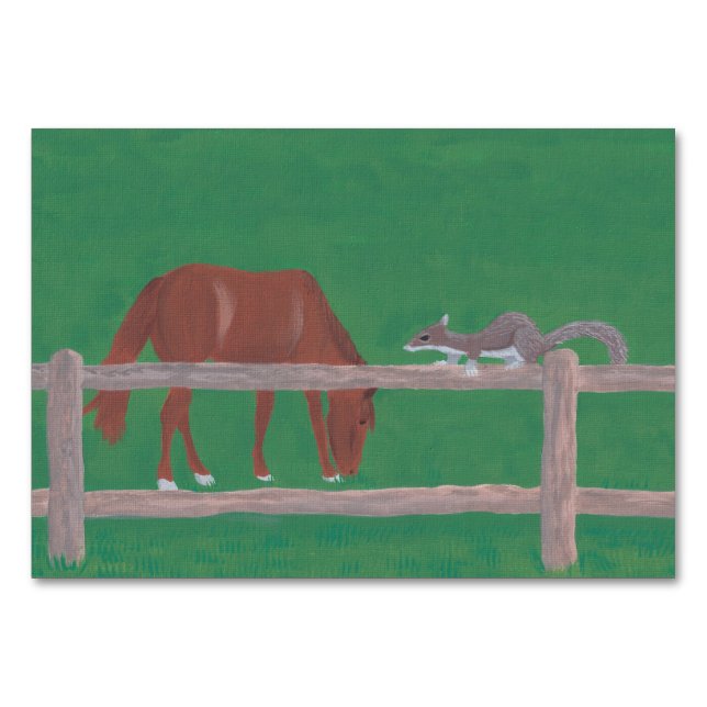 Squirrel and horse Reading Flashcards for Adults Table Number (Front)