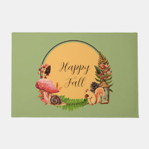 Squirrel and nature with customizable text  doormat