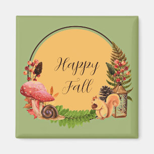 Squirrel and nature with customizable text  magnet