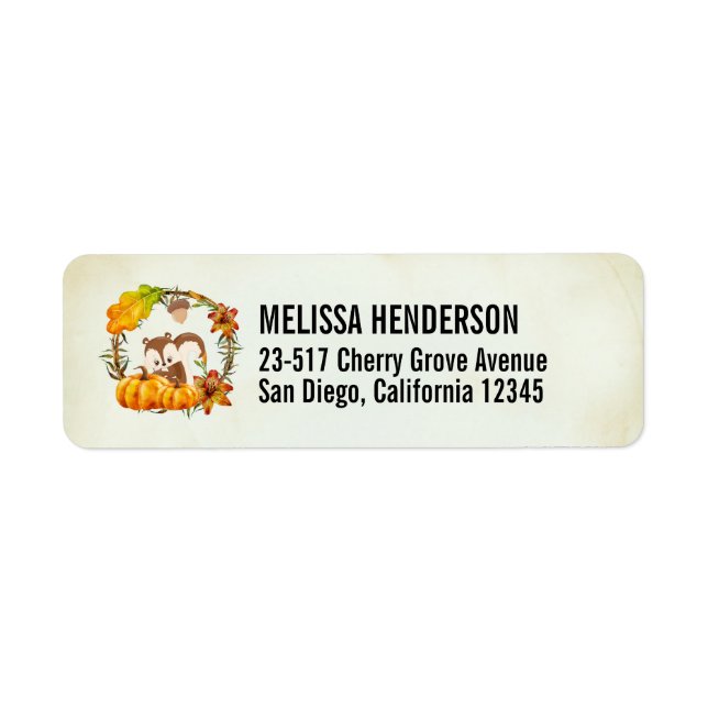 Squirrel and Pumpkins Rustic Wreath (Front)