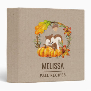 Squirrel and Pumpkins Rustic Wreath Binder