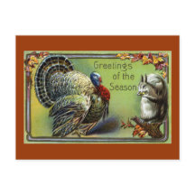 Squirrel and Turkey Vintage Thanksgiving