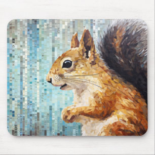 Squirrel Animal Art Decor Paint Mosaic Mouse Pad