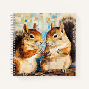 Squirrel Animal Art Decor Paint Mosaic Notebook