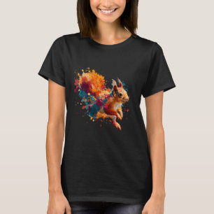 Squirrel Animal Art Portrait Wildlife Forest Squir T-Shirt