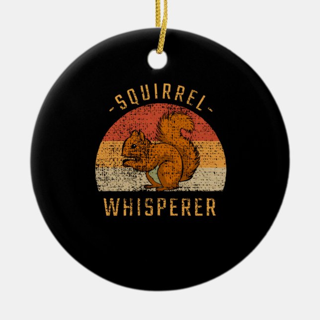 Squirrel Animal Forest Ceramic Ornament (Front)