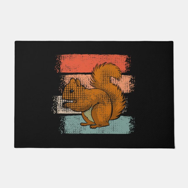 Squirrel Animal Retro Doormat (Front)