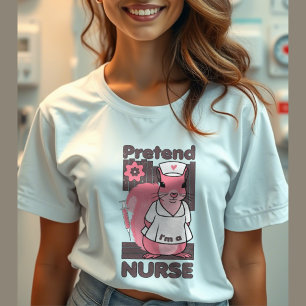 Squirrel animal with nurse saying T-Shirt