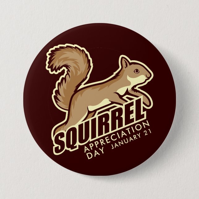 Squirrel Appreciation Day 3 Inch Round Button (Front)