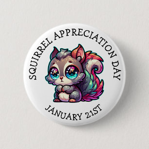 Squirrel Appreciation Day January 21st 2 Inch Round Button