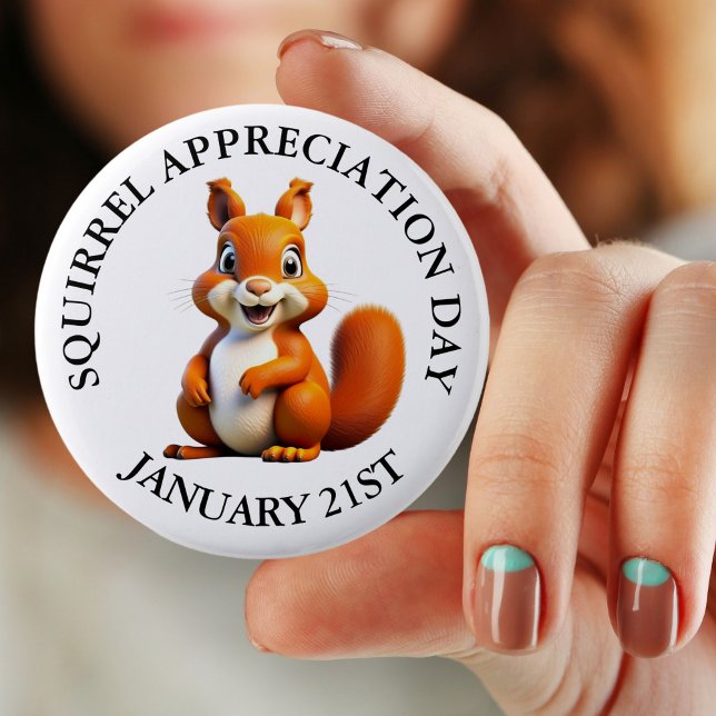 Squirrel Appreciation Day January 21st 2 Inch Round Button (Creator Uploaded)