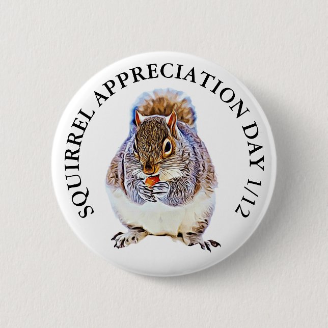 Squirrel Appreciation Day January 21st 2 Inch Round Button (Front)