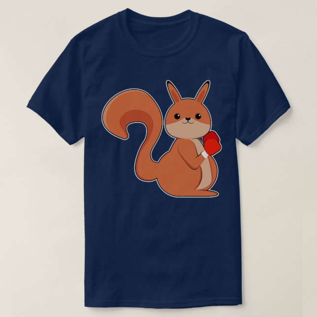 Squirrel as Boxer with Boxing gloves T-Shirt (Design Front)