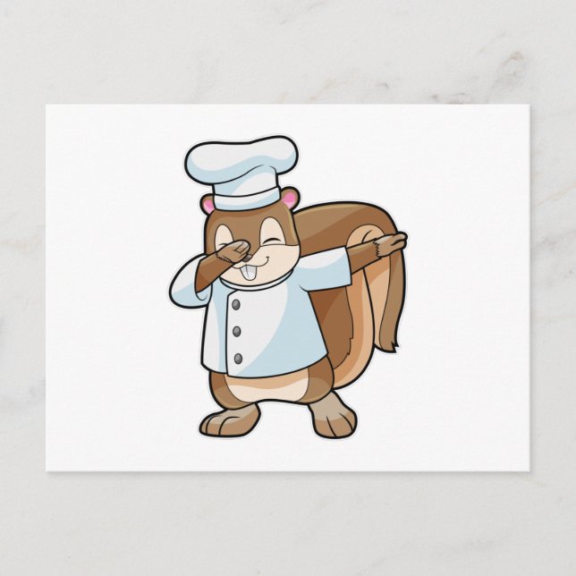 Squirrel as Cook with Cooking apron Postcard (Front)