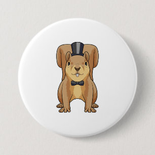 Squirrel as Groom with Suit 3 Inch Round Button