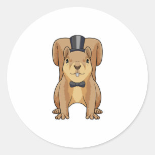 Squirrel as Groom with Suit Classic Round Sticker