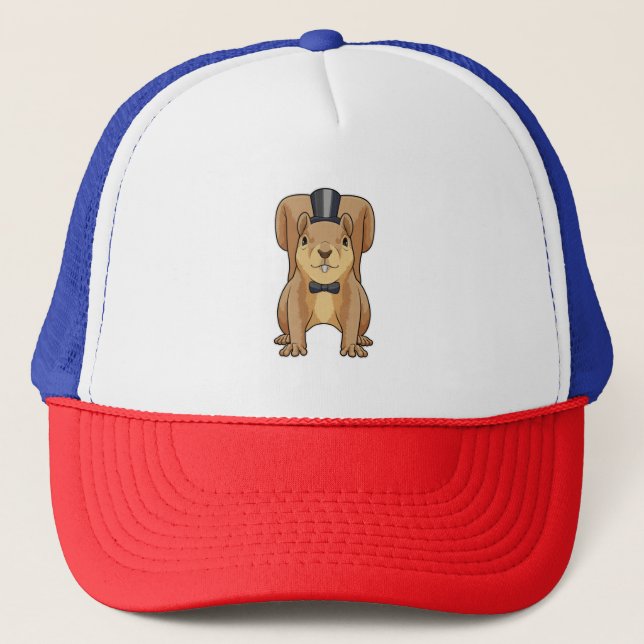 Squirrel as Groom with Suit Trucker Hat (Front)