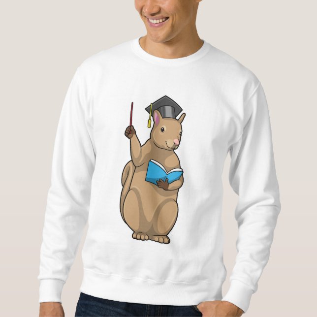 Squirrel as Teacher with Book Sweatshirt (Front)