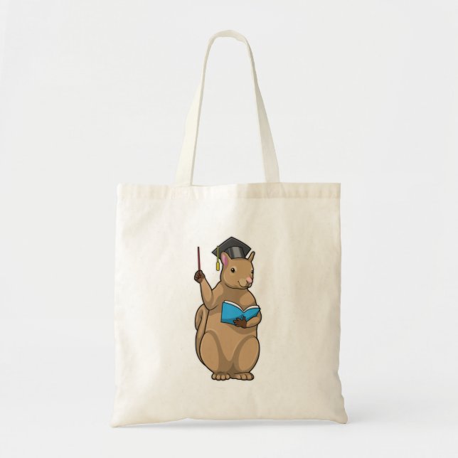Squirrel as Teacher with Book Tote Bag (Front)