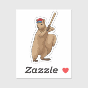 Squirrel at Baseball with Baseball bat