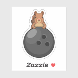 Squirrel at Bowling with Bowling ball